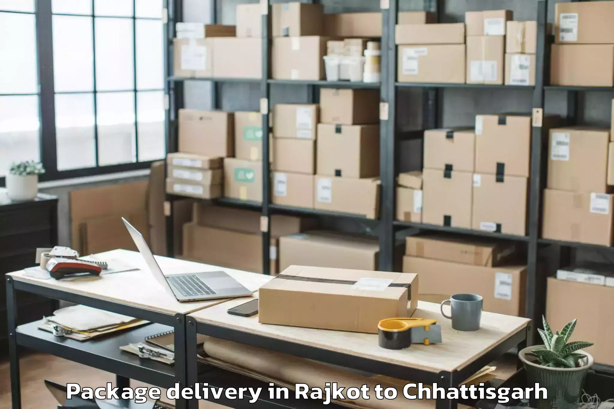 Book Your Rajkot to Op Jindal University Raigarh Package Delivery Today